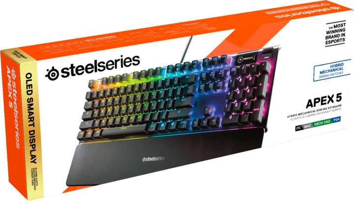 SteelSeries - Apex 5 Full Size Wired Mechanical Hybrid Blue Tactile & Clicky Switch Gaming Keyboard with RGB Backlighting - Black_2