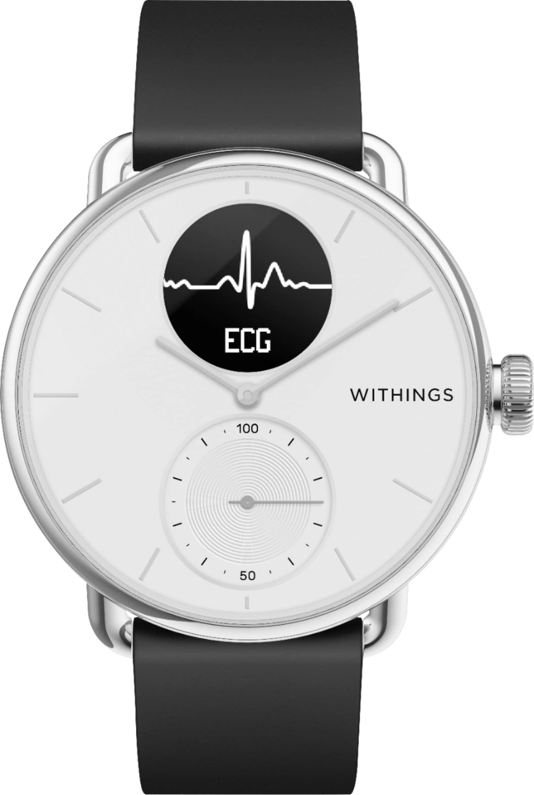 Withings - ScanWatch - Hybrid SmartWatch with ECG, heart rate and oximeter - 38mm - White_0
