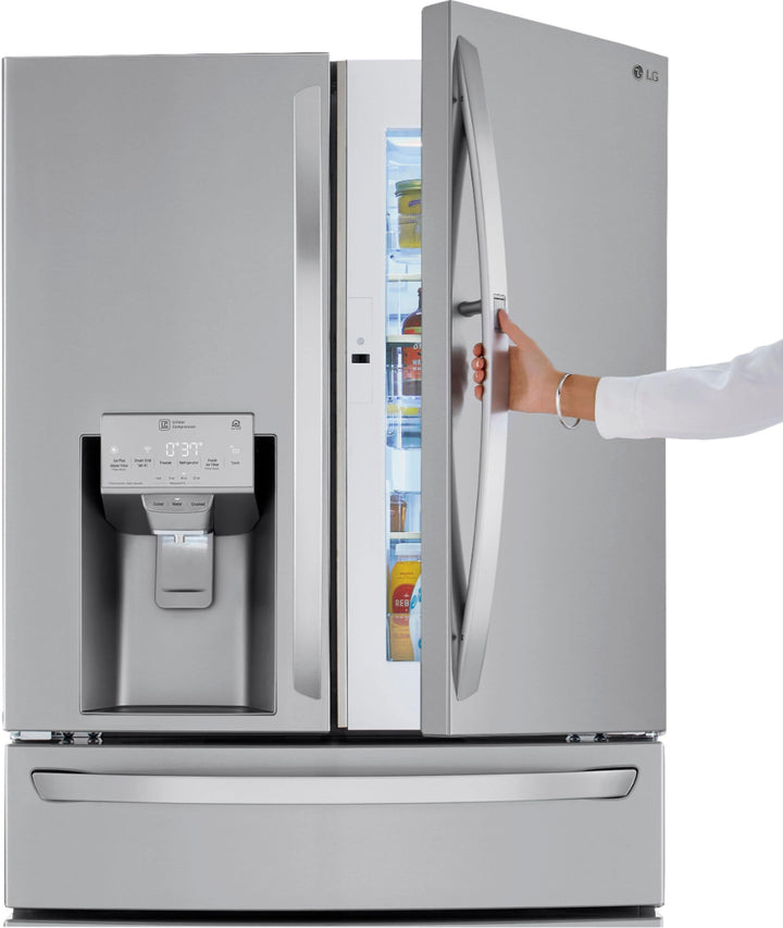 LG - 22.5 Cu. Ft. 4-Door French Door Counter-Depth Refrigerator with Door-in-Door and Craft Ice - Stainless steel_9