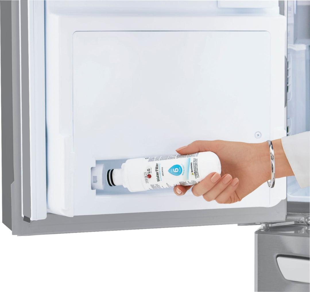 LG - 22.5 Cu. Ft. 4-Door French Door Counter-Depth Refrigerator with Door-in-Door and Craft Ice - Stainless steel_4