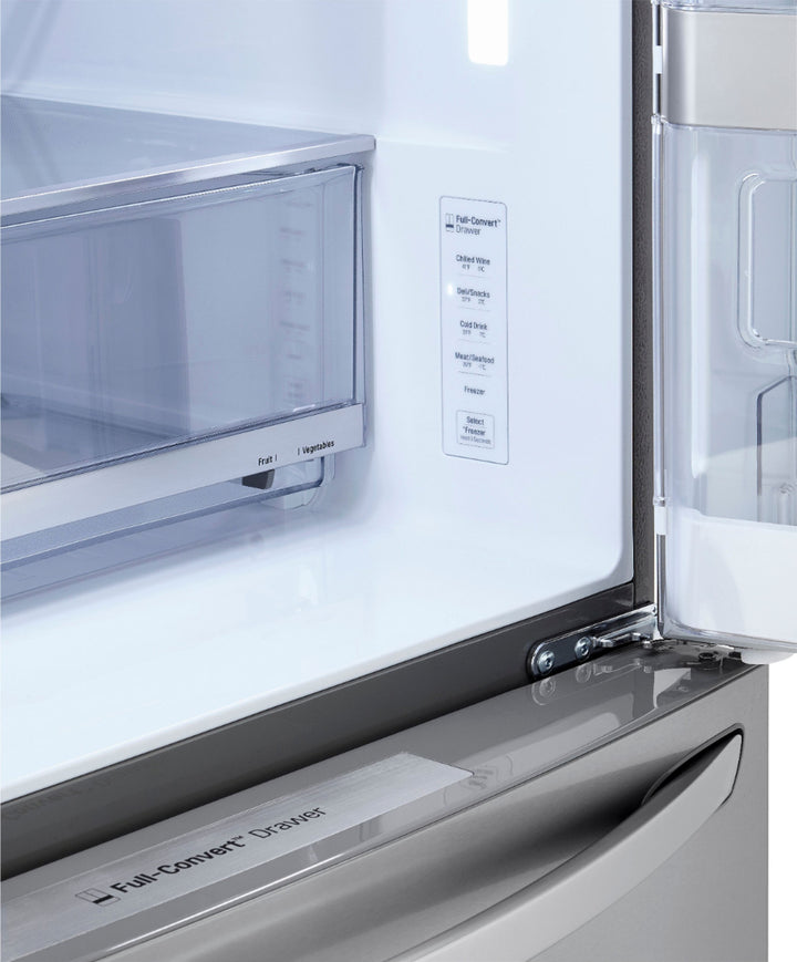 LG - 22.5 Cu. Ft. 4-Door French Door Counter-Depth Refrigerator with InstaView Door-in-Door and Craft Ice - Stainless steel_3