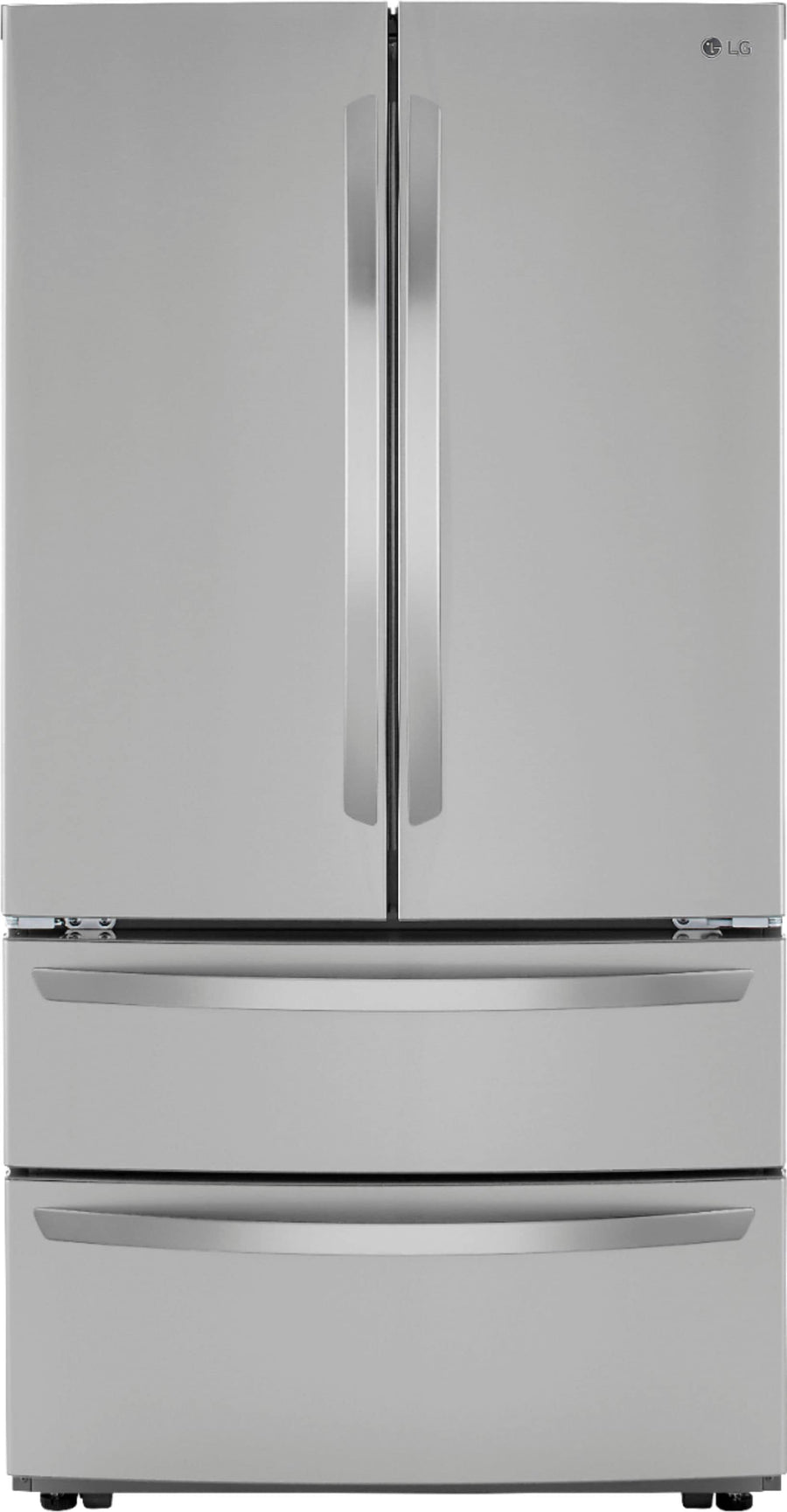 LG - 22.7 Cu. Ft. 4-Door French Door Counter-Depth Refrigerator with Double Freezer and Internal Water Dispenser - Stainless steel_0