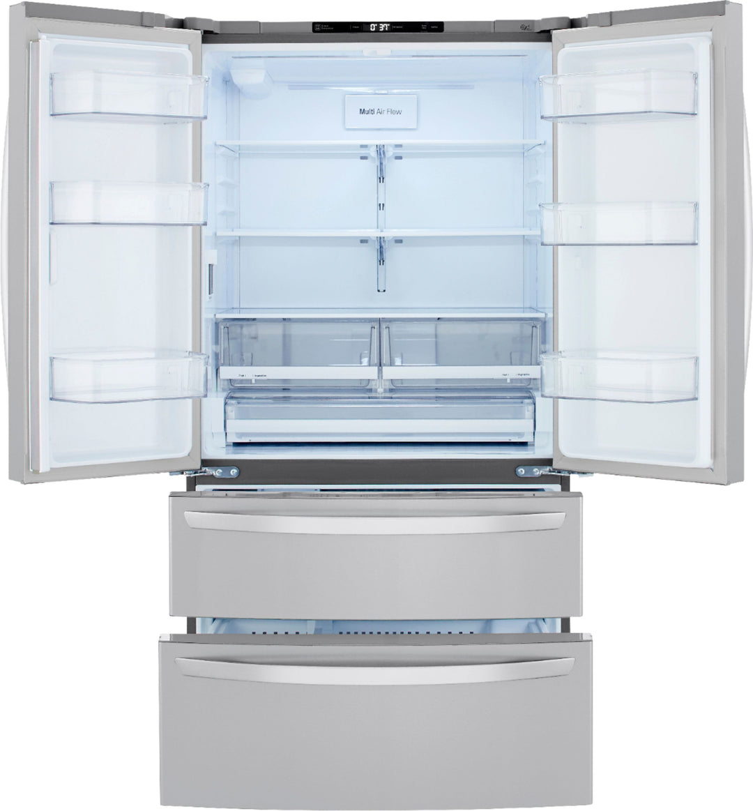 LG - 22.7 Cu. Ft. 4-Door French Door Counter-Depth Refrigerator with Double Freezer and Internal Water Dispenser - Stainless steel_18