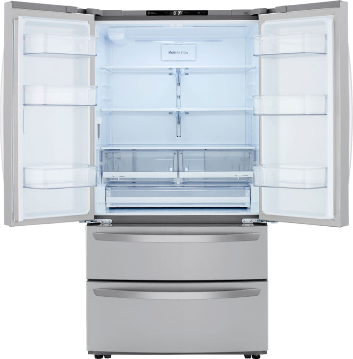 LG - 22.7 Cu. Ft. 4-Door French Door Counter-Depth Refrigerator with Double Freezer and Internal Water Dispenser - Stainless steel_20