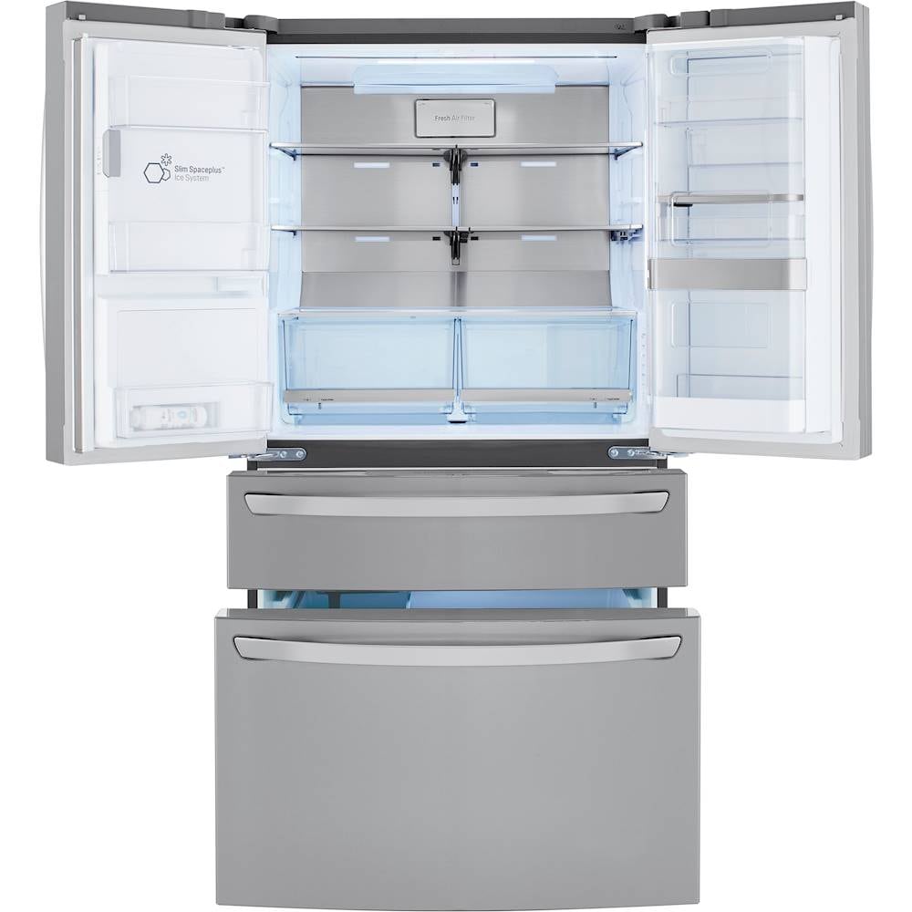 LG - 29.5 Cu. Ft. 4-Door French Door Smart Refrigerator with Door-in-Door and Craft Ice - Stainless steel_34