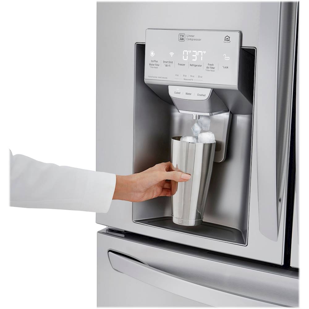 LG - 29.5 Cu. Ft. 4-Door French Door Smart Refrigerator with Door-in-Door and Craft Ice - Stainless steel_4