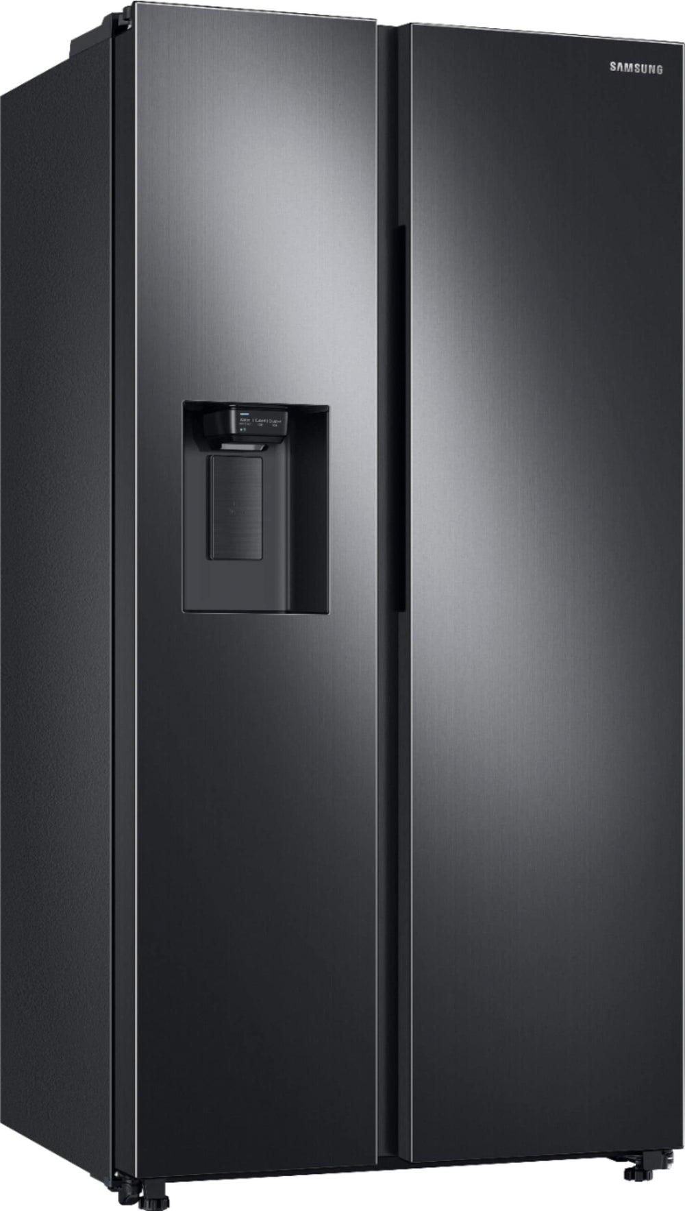 Samsung - 22 Cu. Ft. Side-by-Side Counter-Depth Refrigerator - Black stainless steel_1