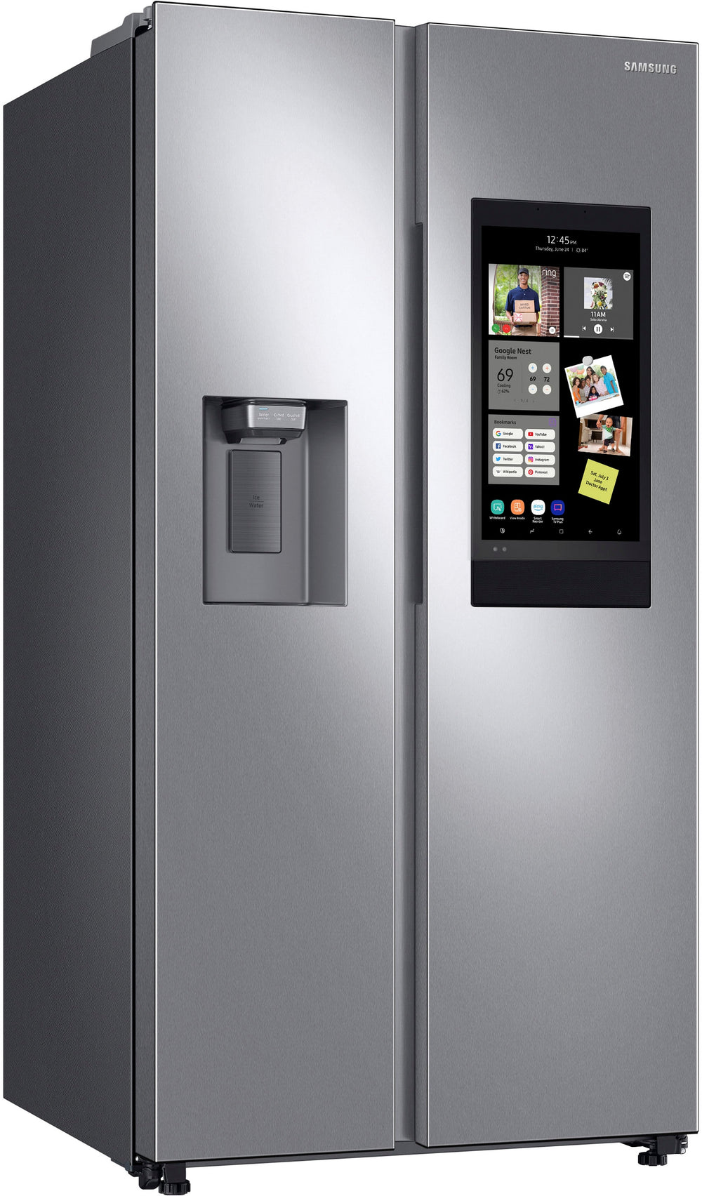 Samsung - 26.7 Cu. Ft. Side-by-Side Refrigerator with 21.5" Touch-Screen Family Hub - Stainless steel_1