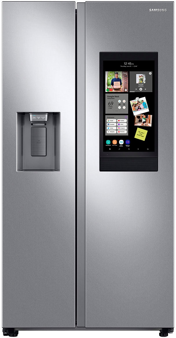 Samsung - 26.7 Cu. Ft. Side-by-Side Refrigerator with 21.5" Touch-Screen Family Hub - Stainless steel_0