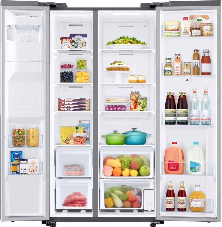 Samsung - 26.7 Cu. Ft. Side-by-Side Refrigerator with 21.5" Touch-Screen Family Hub - Stainless steel_9