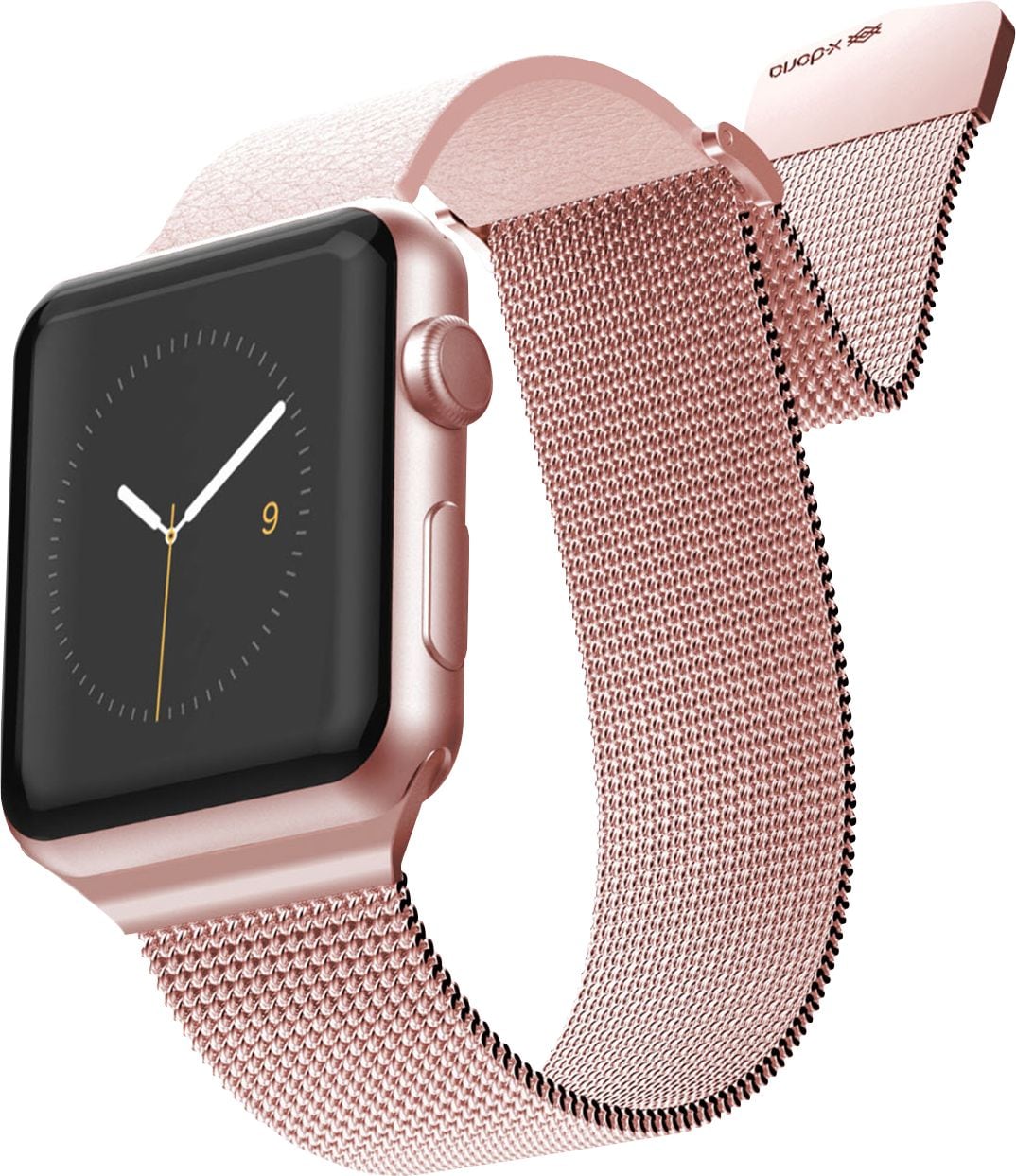 Raptic - Hybrid Mesh Watch Band for Apple Watch® 42mm, 44mm and Series 7, 45mm - Rose Gold_0