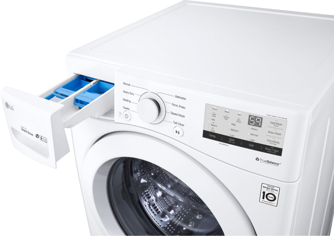 LG - 4.5 Cu. Ft. High Efficiency Stackable Front-Load Washer with 6Motion Technology - White_8