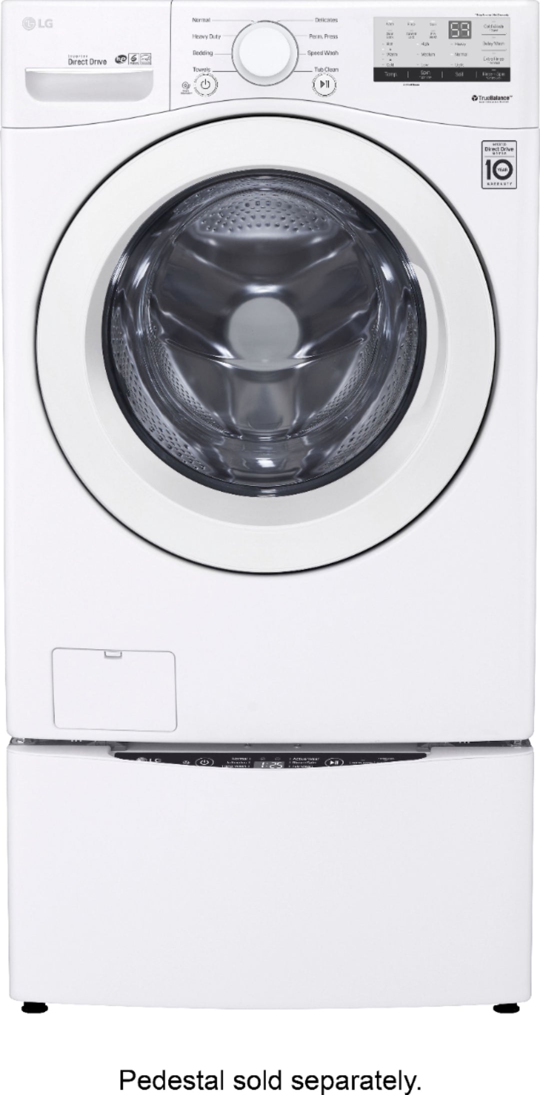 LG - 4.5 Cu. Ft. High Efficiency Stackable Front-Load Washer with 6Motion Technology - White_16
