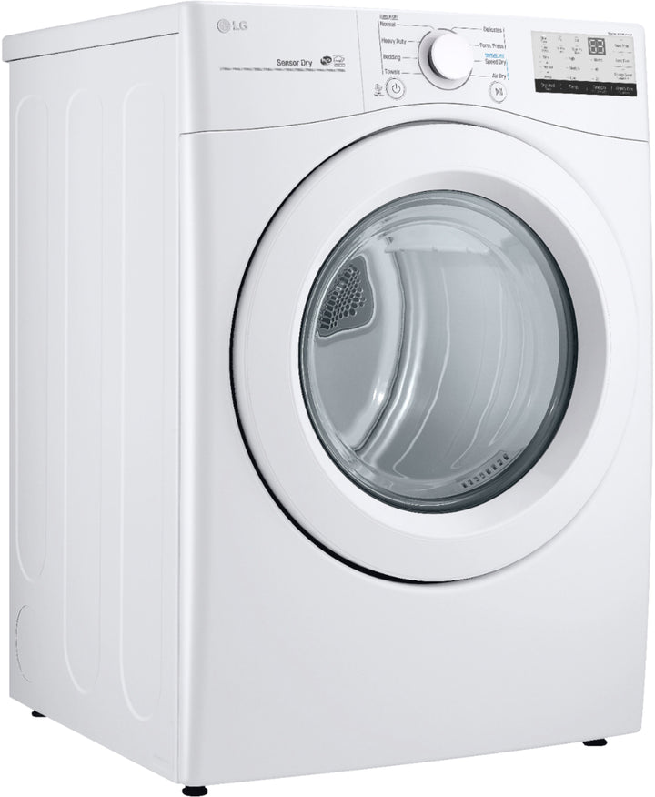 LG - 7.4 Cu. Ft. Stackable Electric Dryer with FlowSense™ - White_1