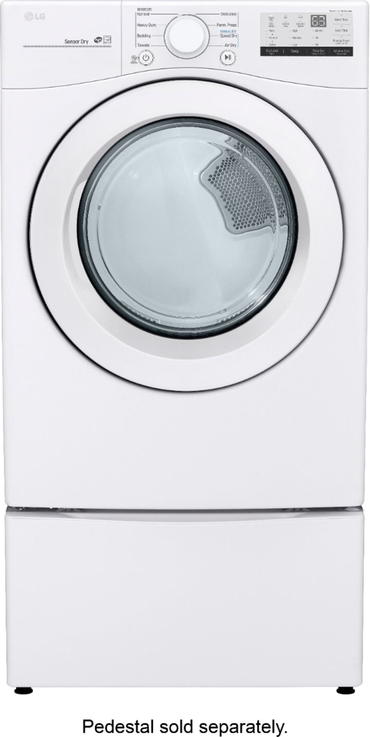 LG - 7.4 Cu. Ft. Stackable Electric Dryer with FlowSense™ - White_5