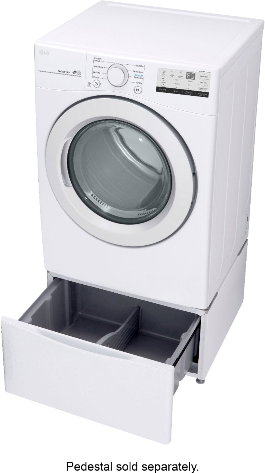 LG - 7.4 Cu. Ft. Stackable Electric Dryer with FlowSense™ - White_3
