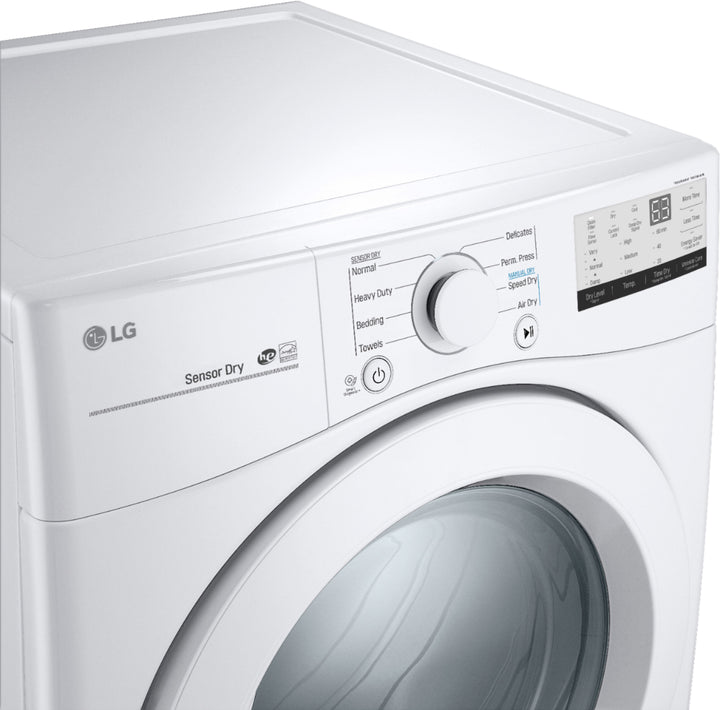LG - 7.4 Cu. Ft. Stackable Electric Dryer with FlowSense™ - White_11