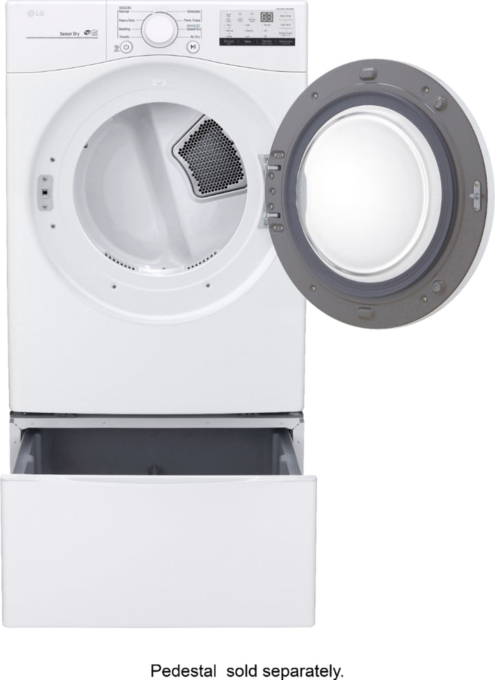 LG - 7.4 Cu. Ft. Stackable Electric Dryer with FlowSense™ - White_9