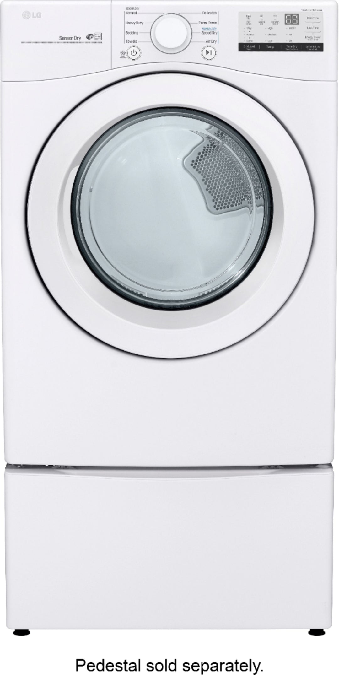 LG - 7.4 Cu. Ft. Stackable Gas Dryer with FlowSense™ - White_4