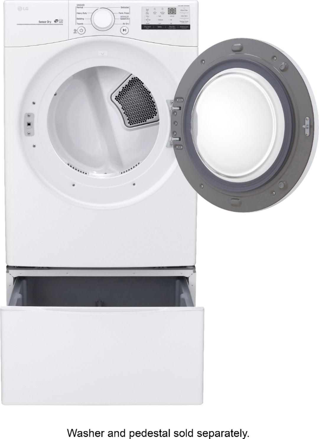 LG - 7.4 Cu. Ft. Stackable Gas Dryer with FlowSense™ - White_9