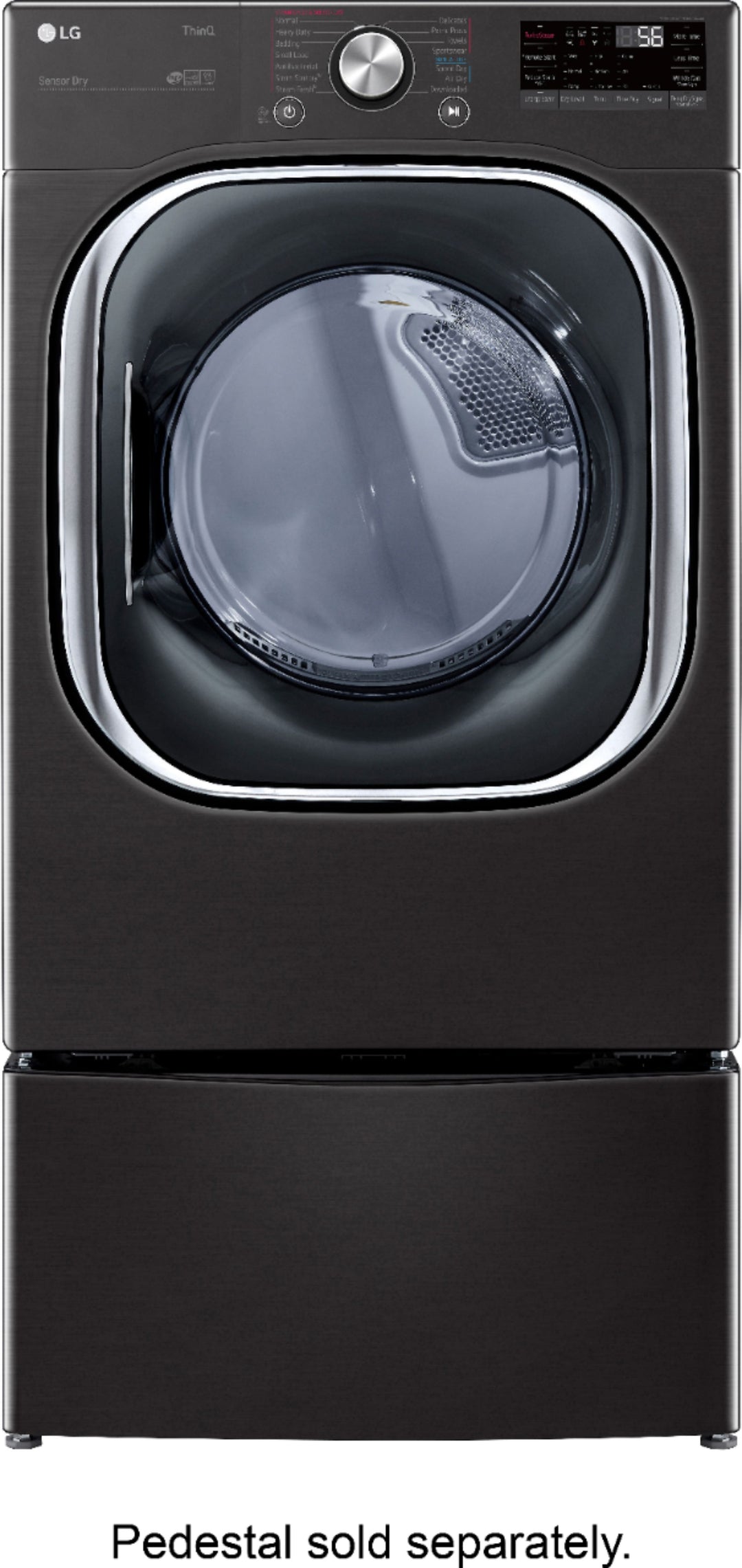 LG - 7.4 Cu. Ft. Stackable Smart Electric Dryer with Steam and Built  In Intelligence - Black steel_9