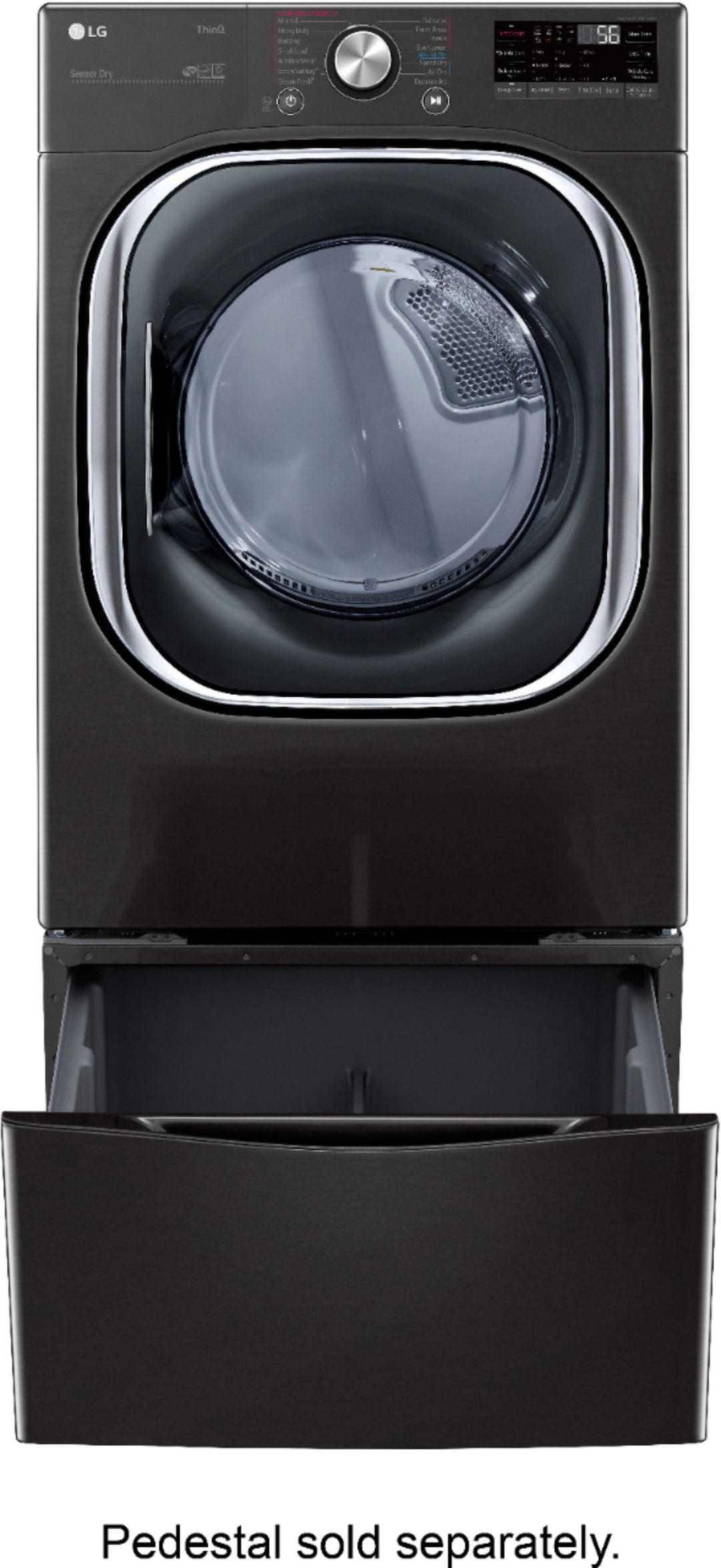 LG - 7.4 Cu. Ft. Stackable Smart Electric Dryer with Steam and Built  In Intelligence - Black steel_8