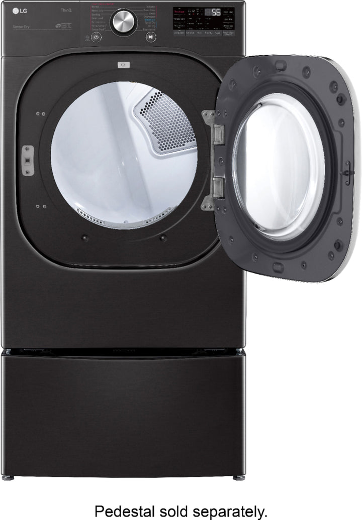 LG - 7.4 Cu. Ft. Stackable Smart Electric Dryer with Steam and Built  In Intelligence - Black steel_7