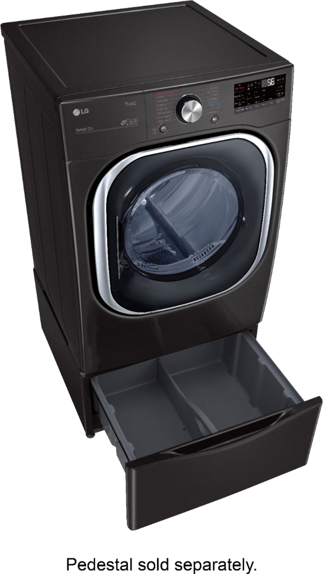 LG - 7.4 Cu. Ft. Stackable Smart Electric Dryer with Steam and Built  In Intelligence - Black steel_5