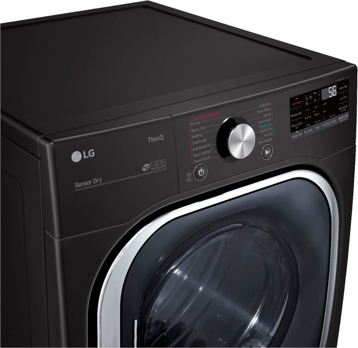LG - 7.4 Cu. Ft. Stackable Smart Electric Dryer with Steam and Built  In Intelligence - Black steel_18