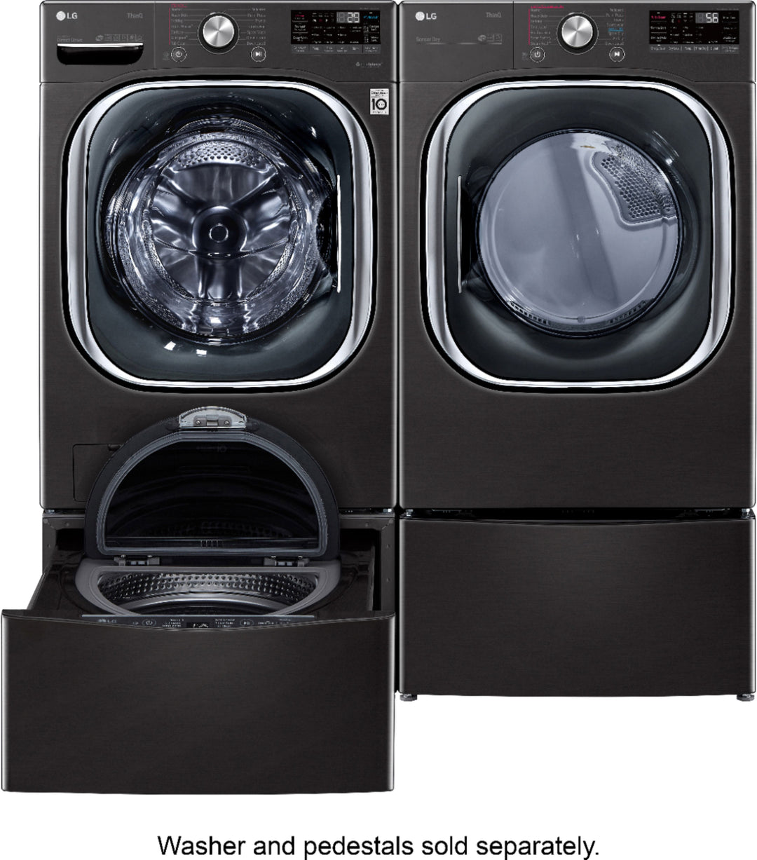 LG - 7.4 Cu. Ft. Stackable Smart Electric Dryer with Steam and Built  In Intelligence - Black steel_19