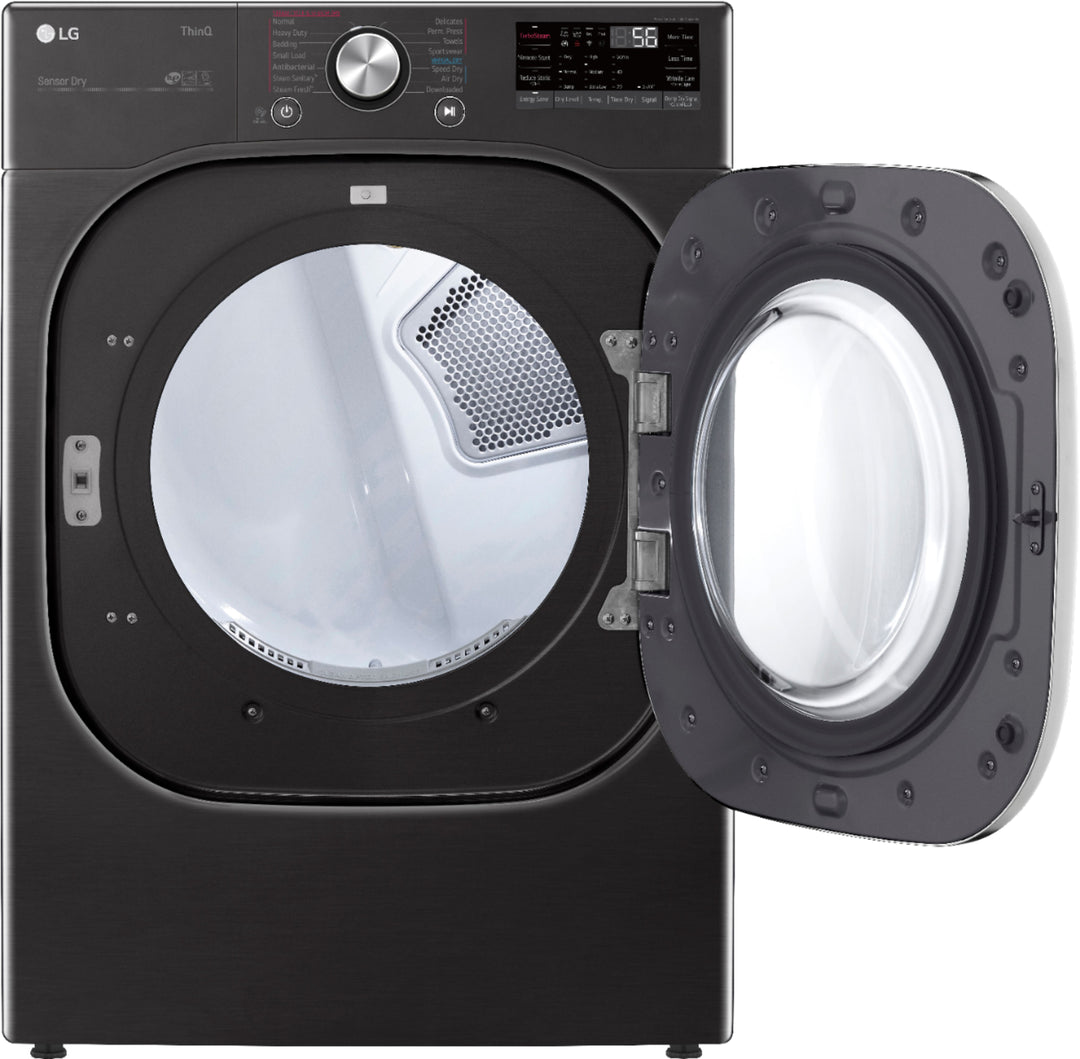 LG - 7.4 Cu. Ft. Stackable Smart Electric Dryer with Steam and Built  In Intelligence - Black steel_17