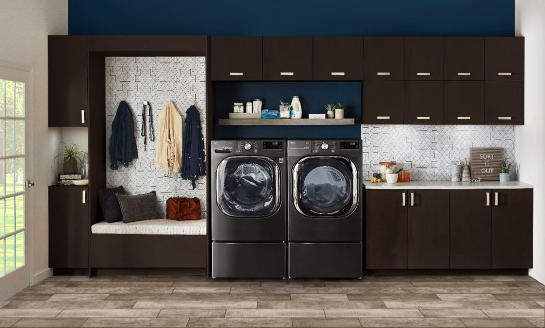 LG - 7.4 Cu. Ft. Stackable Smart Electric Dryer with Steam and Built  In Intelligence - Black steel_14