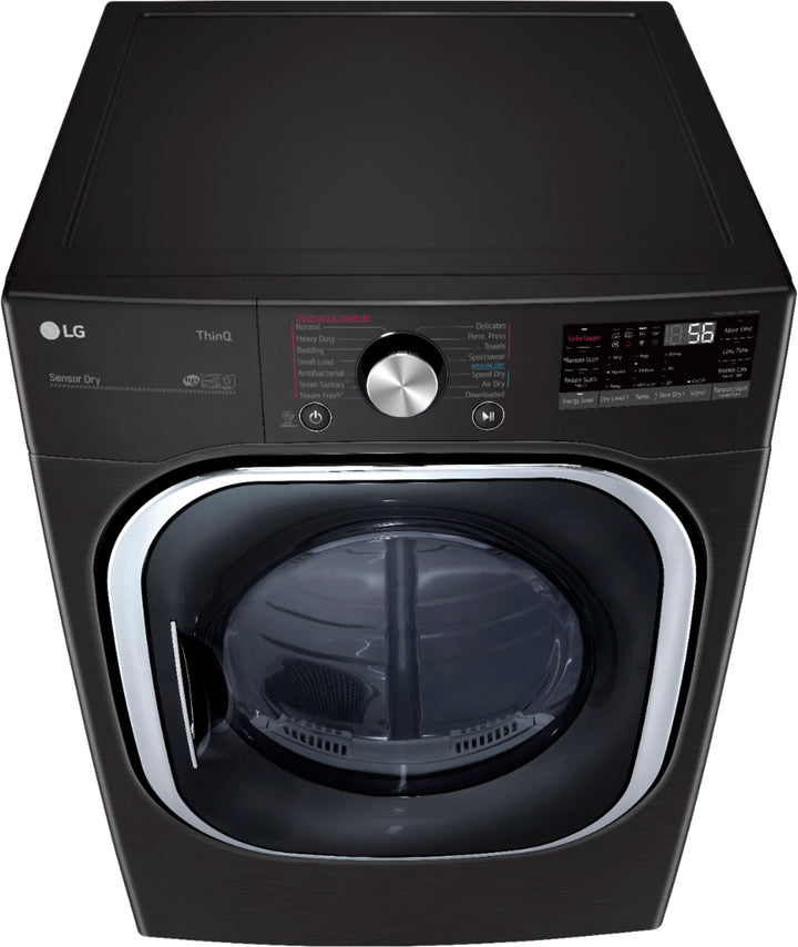 LG - 7.4 Cu. Ft. Stackable Smart Electric Dryer with Steam and Built  In Intelligence - Black steel_15