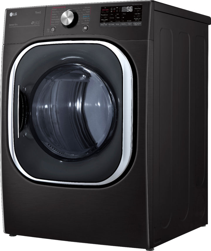 LG - 7.4 Cu. Ft. Stackable Smart Electric Dryer with Steam and Built  In Intelligence - Black steel_12