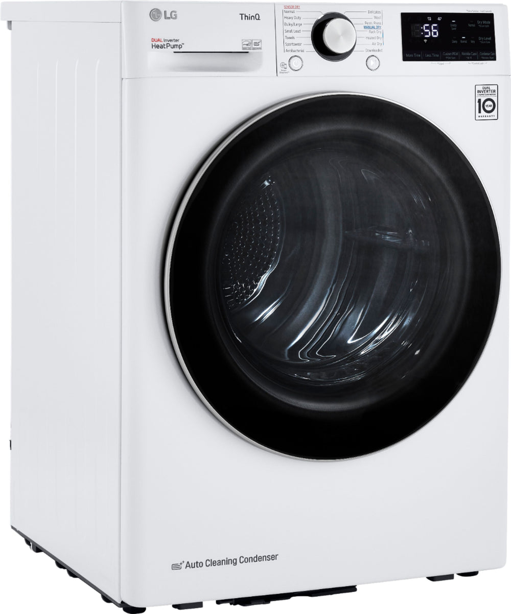 LG - 4.2 cu ft Stackable Electric Dryer with Dual Inverter HeatPump - White_1