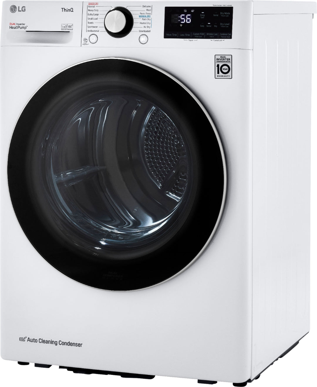 LG - 4.2 cu ft Stackable Electric Dryer with Dual Inverter HeatPump - White_15