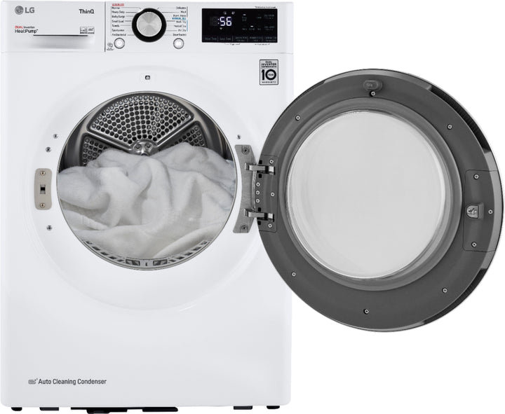 LG - 4.2 cu ft Stackable Electric Dryer with Dual Inverter HeatPump - White_10