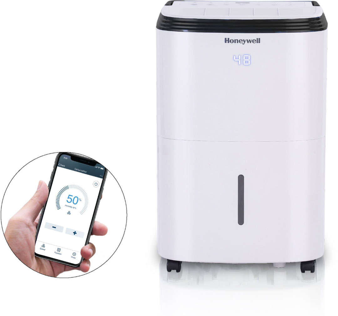 Honeywell - Smart WiFi Energy Star Dehumidifier for Basements & Rooms Up to 4000 Sq.Ft. with Alexa Voice Control & Anti-Spill Design - White_2
