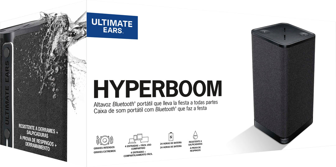 Ultimate Ears - HYPERBOOM Portable Bluetooth Waterproof Speaker with Big Bass - Black_1
