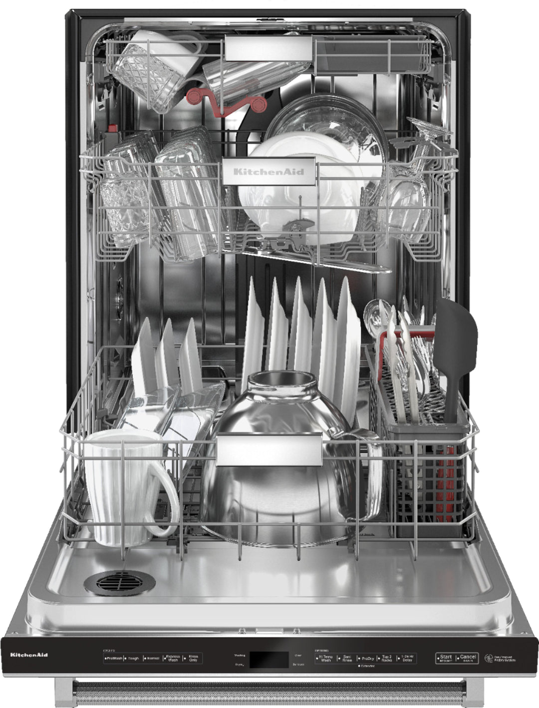 KitchenAid - Top Control Built-In Dishwasher with Stainless Steel Tub, FreeFlex Third Rack, 44dBA - Stainless steel_7