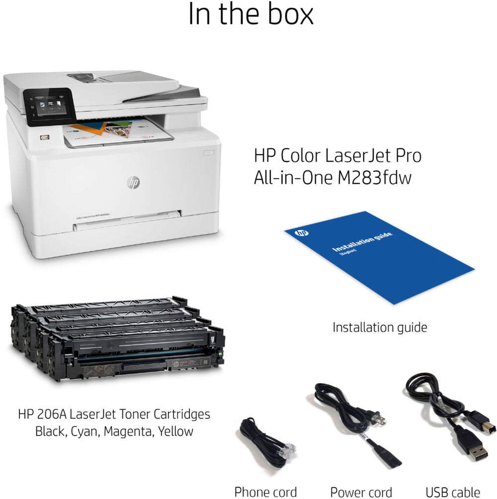 HP - LaserJet Pro M283fdw Wireless Color All-In-One Laser Printer - White_1