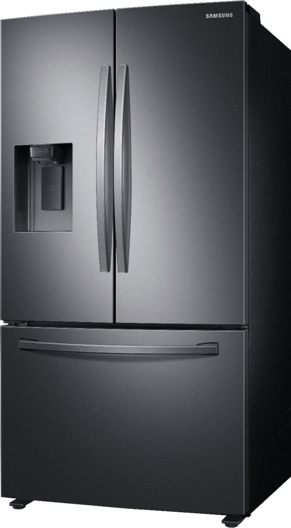 Samsung - 27 cu. ft. Large Capacity 3-Door French Door Refrigerator with External Water & Ice Dispenser - Black stainless steel_1