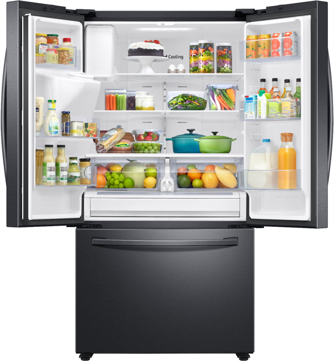 Samsung - 27 cu. ft. Large Capacity 3-Door French Door Refrigerator with External Water & Ice Dispenser - Black stainless steel_11