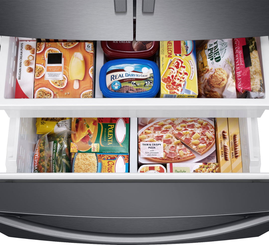 Samsung - 27 cu. ft. Large Capacity 3-Door French Door Refrigerator with External Water & Ice Dispenser - Black stainless steel_9