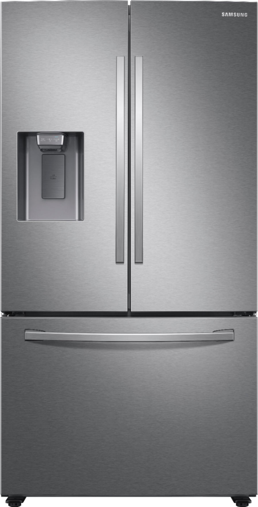 Samsung - 27 cu. ft. Large Capacity 3-Door French Door Refrigerator with External Water & Ice Dispenser - Stainless steel_0