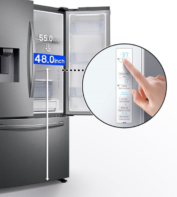 Samsung - 27 cu. ft. Large Capacity 3-Door French Door Refrigerator with External Water & Ice Dispenser - Stainless steel_7