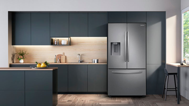 Samsung - 27 cu. ft. Large Capacity 3-Door French Door Refrigerator with External Water & Ice Dispenser - Stainless steel_2