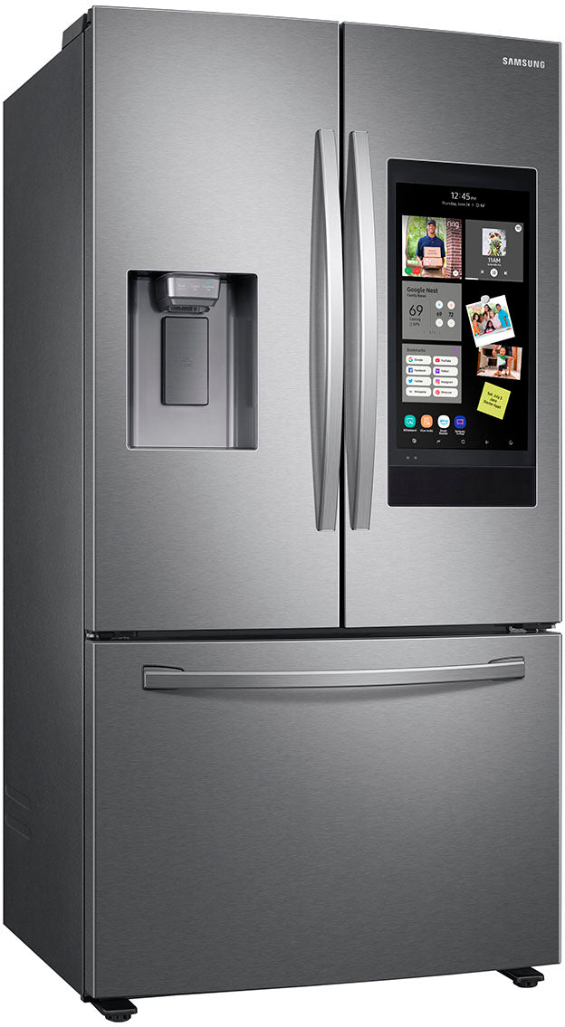 Samsung - 26.5 cu. ft. Large Capacity 3-Door French Door Refrigerator with Family Hub and External Water & Ice Dispenser - Stainless steel_1
