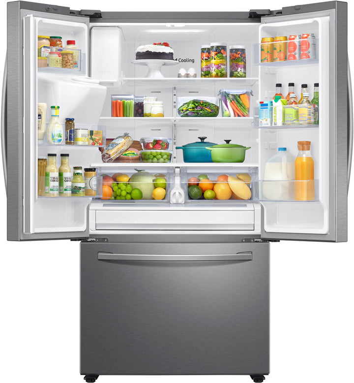 Samsung - 26.5 cu. ft. Large Capacity 3-Door French Door Refrigerator with Family Hub and External Water & Ice Dispenser - Stainless steel_8