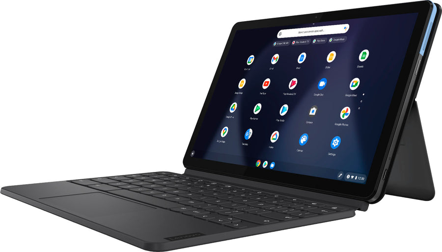 Lenovo - IdeaPad Duet Chromebook - 10.1” (1920x1200) Touch 2-in-1 Tablet - MediaTek P60T - 4G RAM - 128G eMCP4x - with Keyboard - Ice Blue + Iron Gray_0